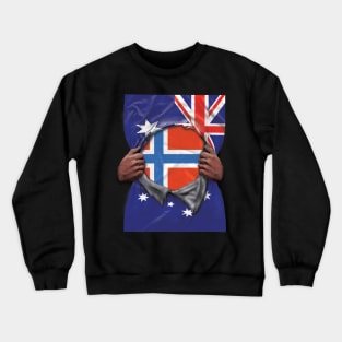 Norway Flag Australian Flag Ripped - Gift for Norwegian From Norway Crewneck Sweatshirt